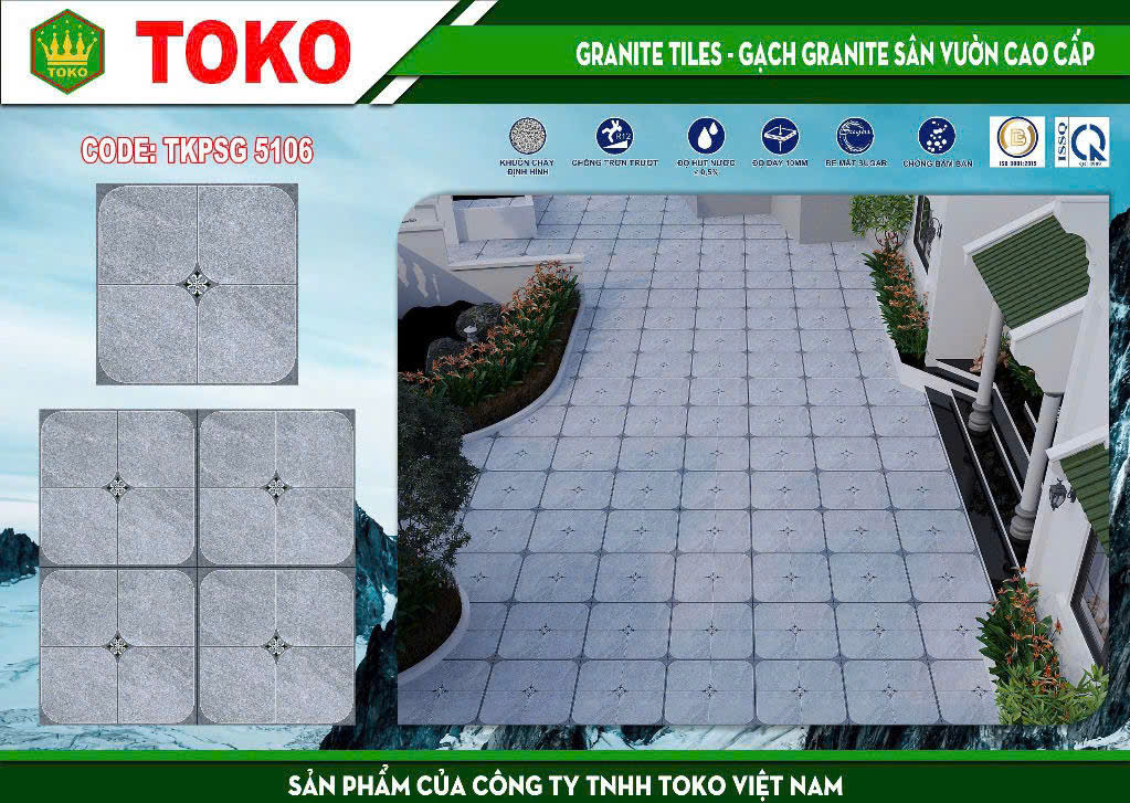 Gạch đá sân vườn 50x50 mã 5106