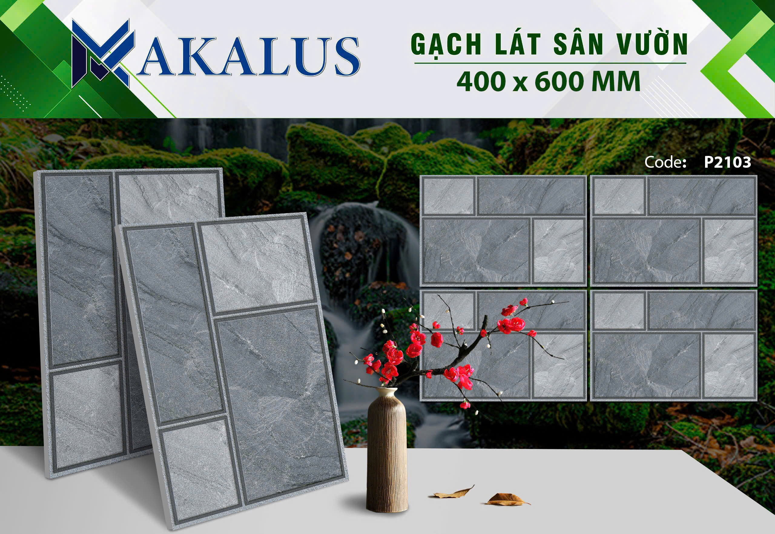 Gạch sân vườn 40x60 mã P2103