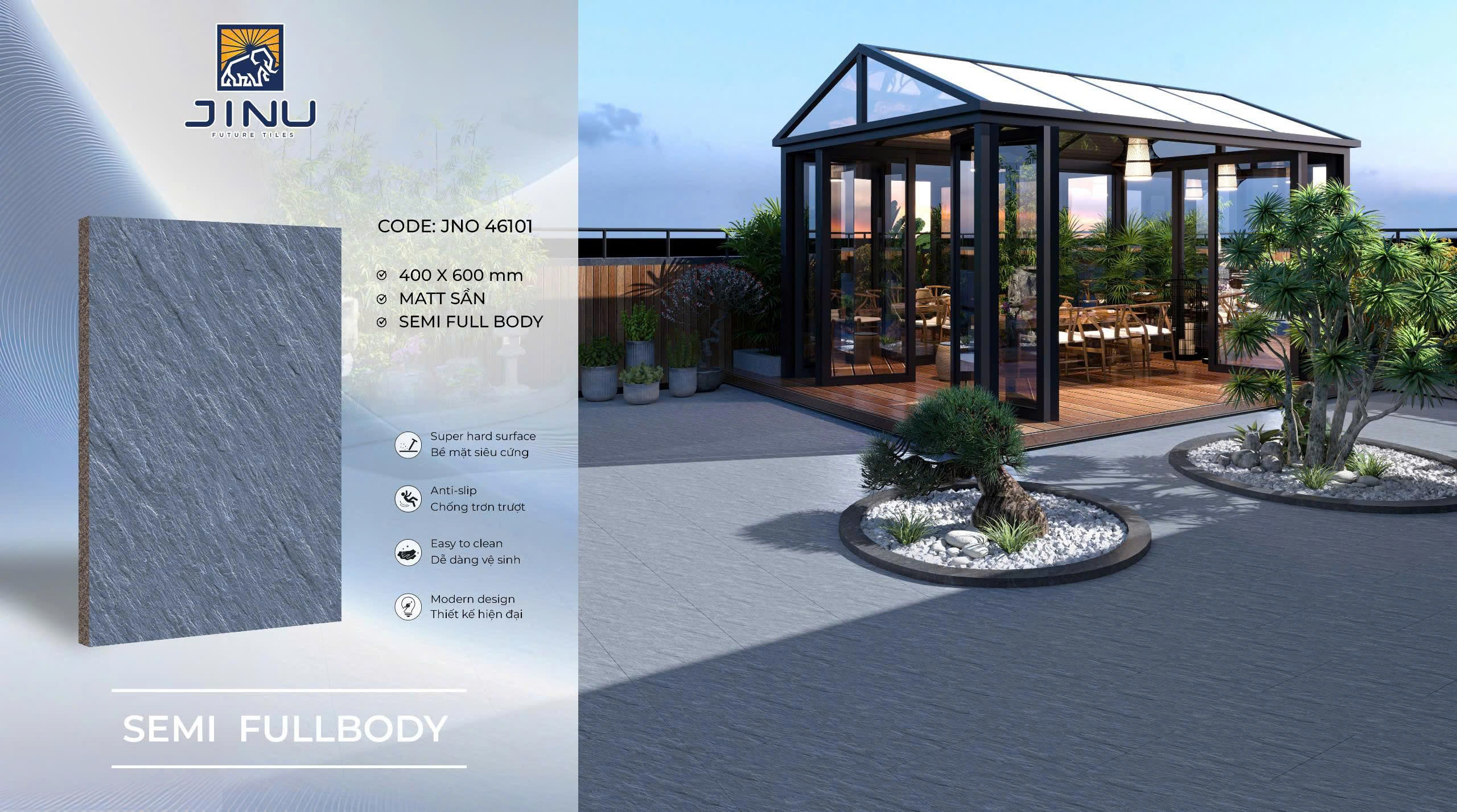 Gạch sân vườn 40x60 mã 46101