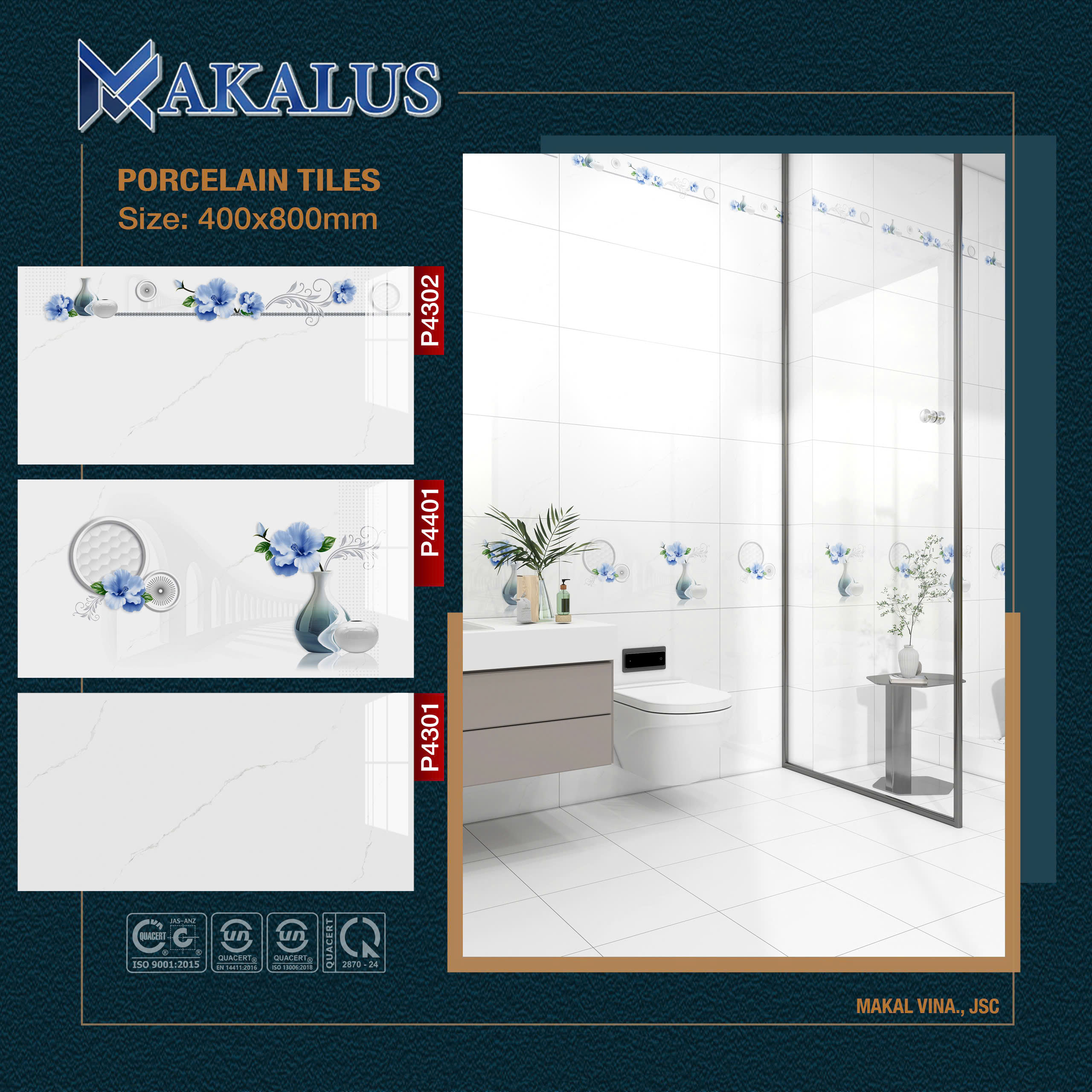 Gạch ốp tường 40x80 mã P4302 đá